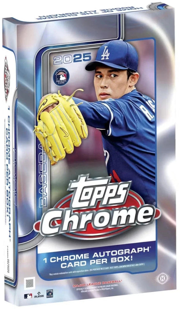 Topps Chrome baseball hobby box, an illustrative example of sports card packaging