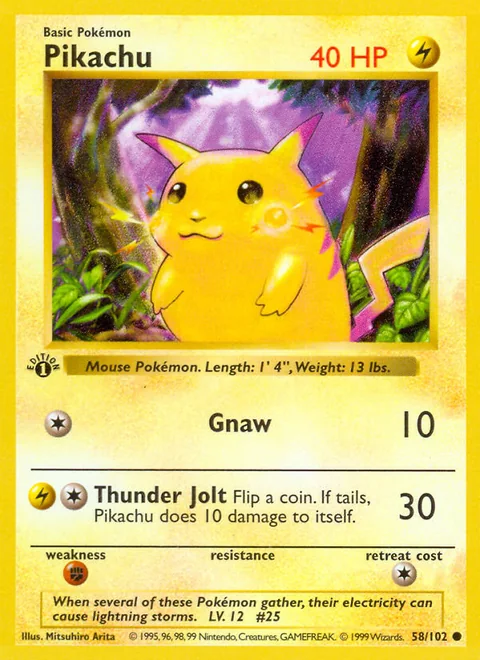 Illustrative image for Pikachu · Base Set Single